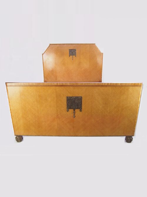 Art Deco 1930s Large Oak Bed (5ft X 6ft2)