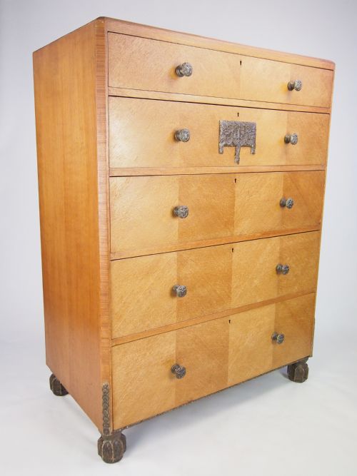 fig 1. Art Deco Tall Boy Chest of Drawers