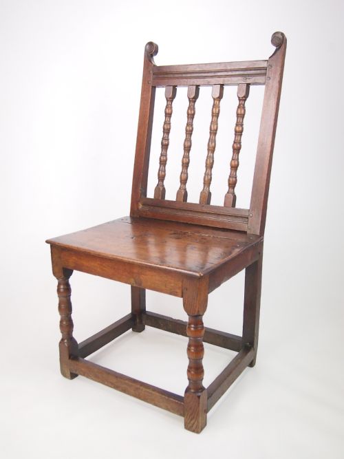 Late 17th Century Spindle Back Oak Side Chair