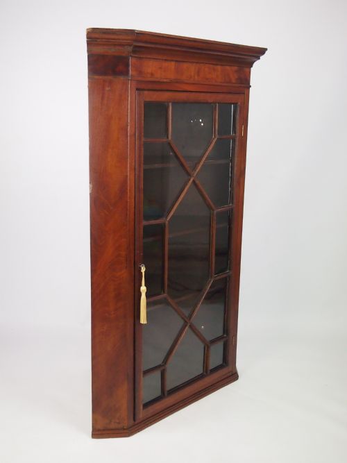 fig 1. George III Astragal Glazed Mahogany Corner Cupboard