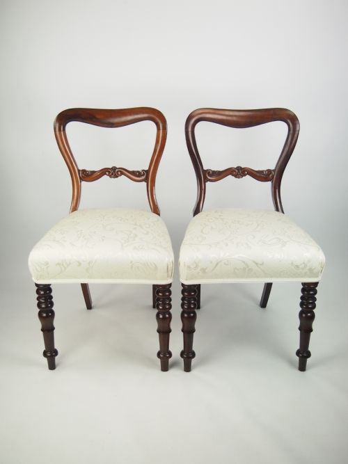 Pair of Victorian Rosewood Balloon Back Chairs