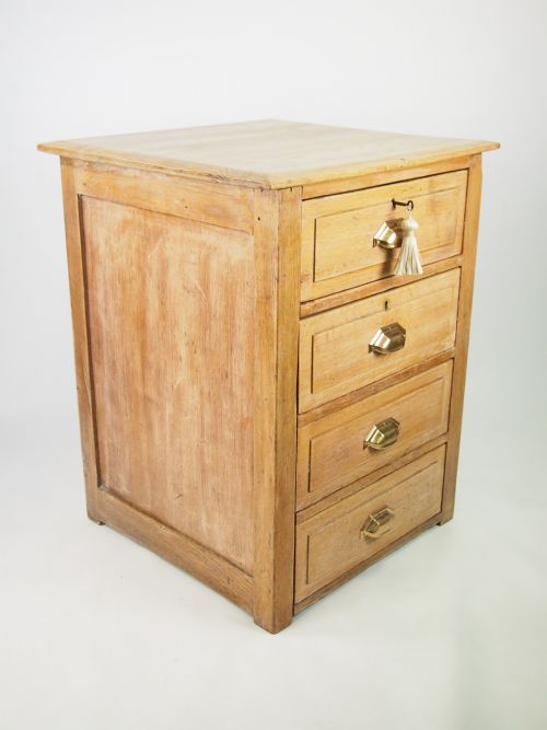 fig 1. Small Vintage 1930s Limed Oak Chest of Drawers