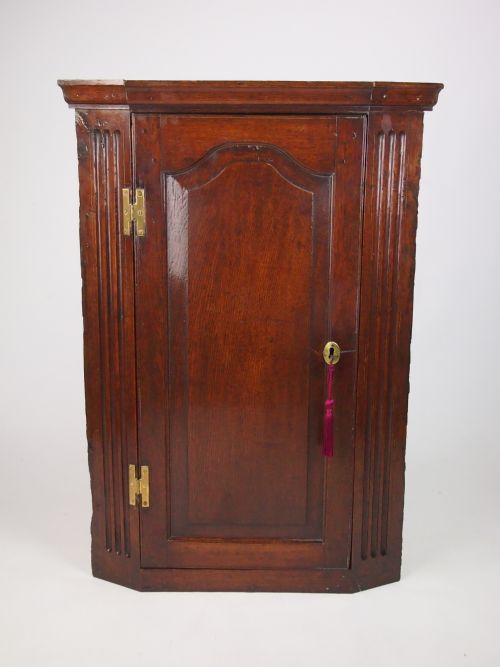 George III Oak Corner Cupboard with Stand