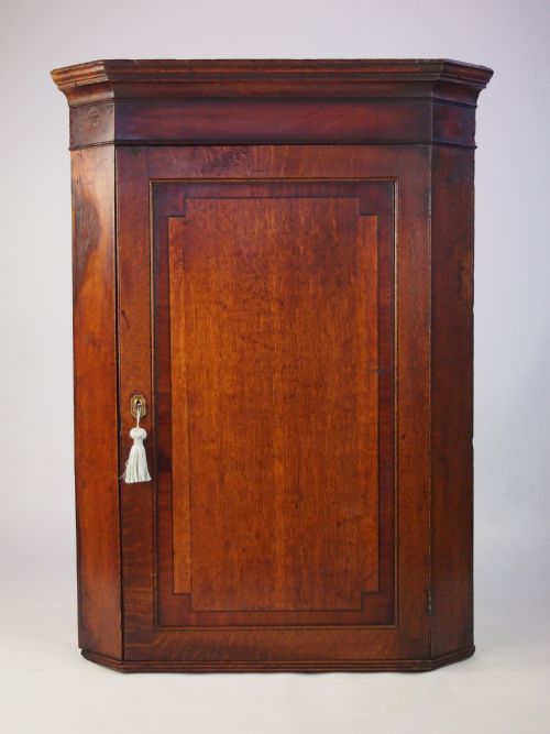 Antique George III Oak Corner Cupboard