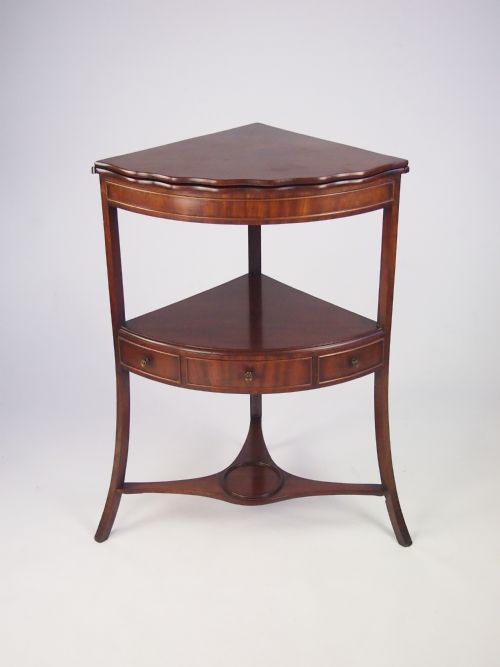 Antique George III Bow Front Corner Washstand