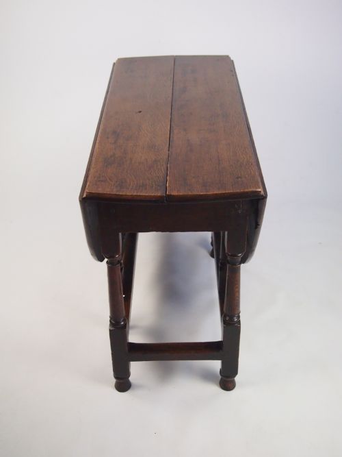 fig 1. Antique Late 17th Century Oak Gate Leg Dining Table to Seat 4
