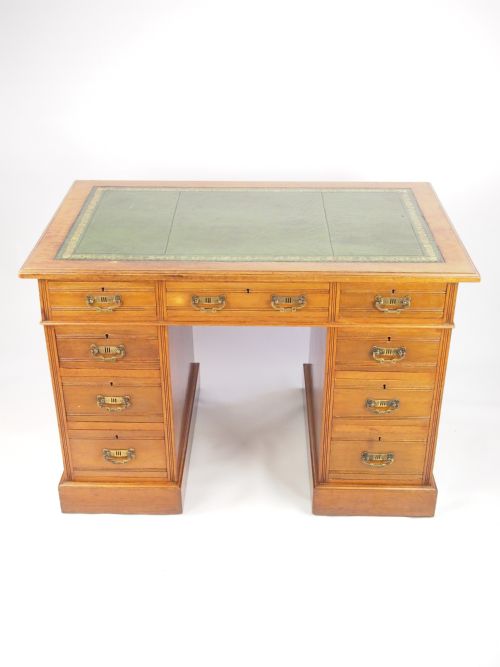 fig 1. Small Antique Victorian Oak Lady's Pedestal Desk