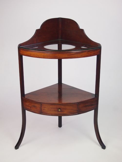 fig 1. Antique George III Mahogany Bow Fronted Wash Stand