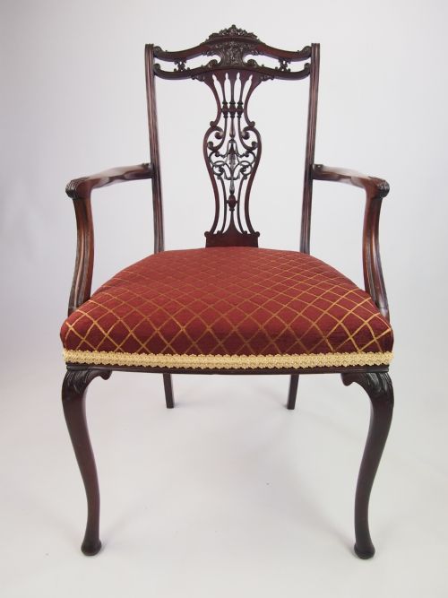 Antique Edwardian Open Armchair