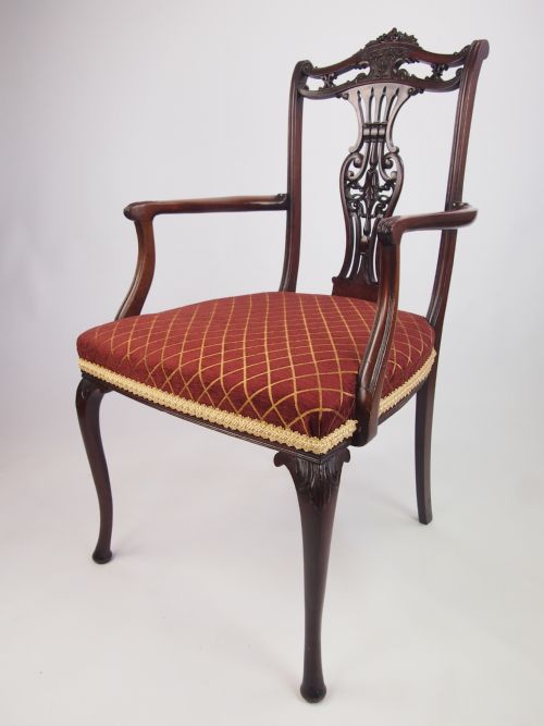 fig 1. Antique Edwardian Open Armchair