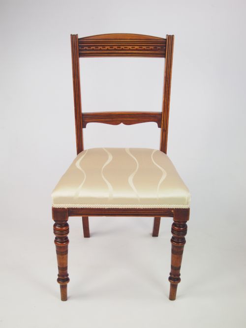 fig 1. Pair Antique Edwardian Walnut Side Chairs