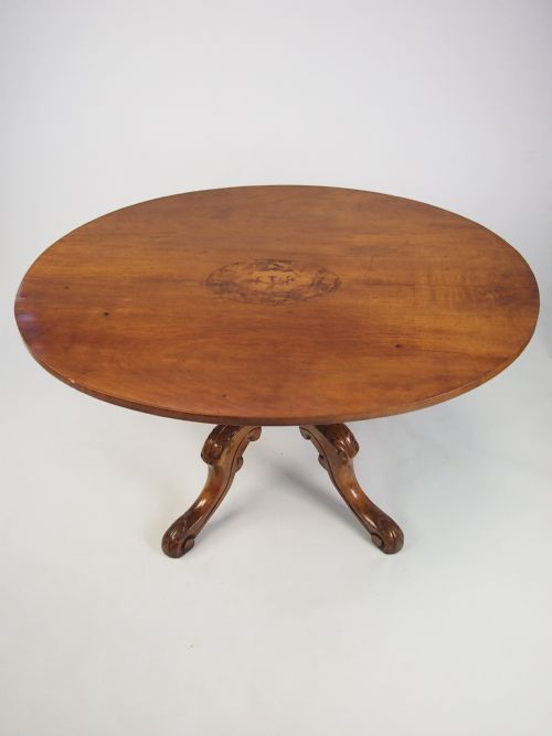 Large Oval Coffee Table with Victorian Top and Base