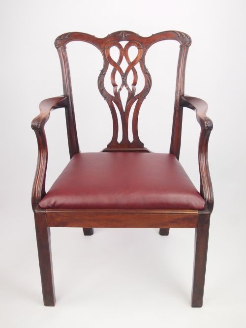 Large Antique George III Mahogany Desk Chair