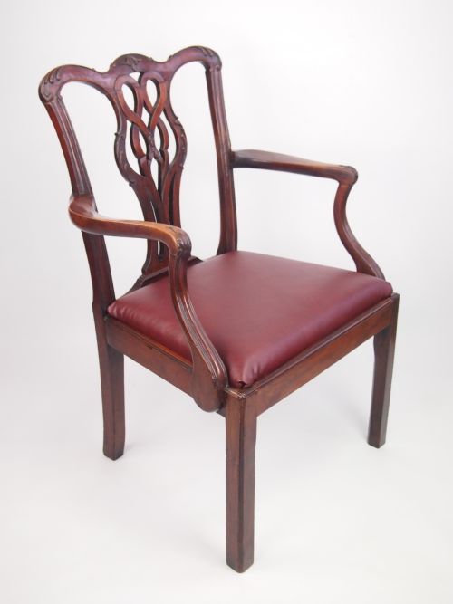 fig 1. Large Antique George III Mahogany Desk Chair