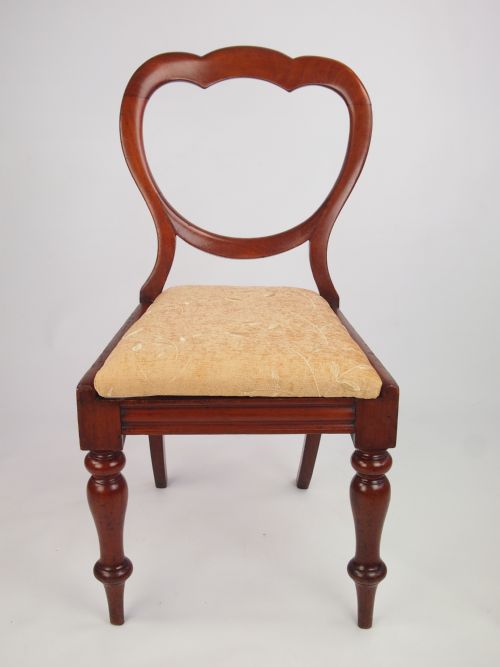 Antique Victorian Mahogany Balloon Back Chair