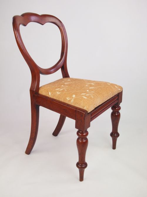 fig 1. Antique Victorian Mahogany Balloon Back Chair