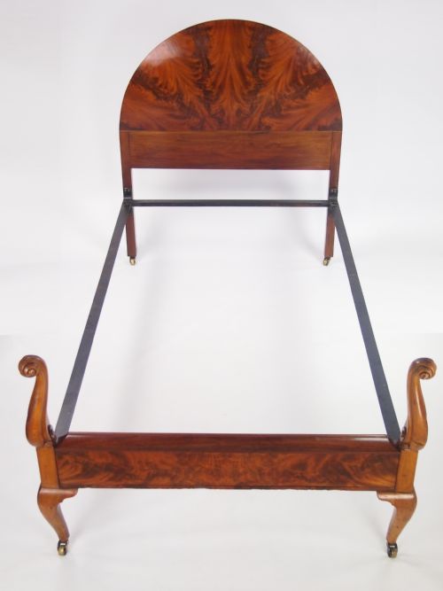 Queen Anne Style Mahogany Large Single Bed 3ft6 X 6ft3