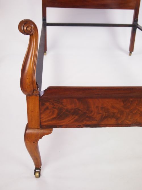 fig 1. Queen Anne Style Mahogany Large Single Bed 3ft6 x 6ft3