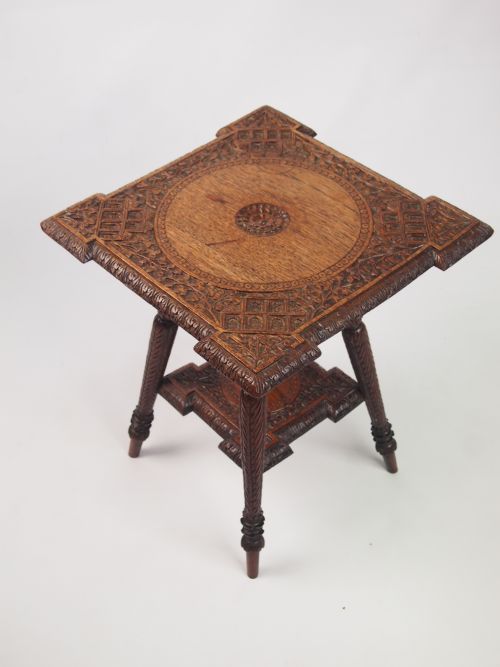 fig 2. Small Antique Indian Occasional Table with Label