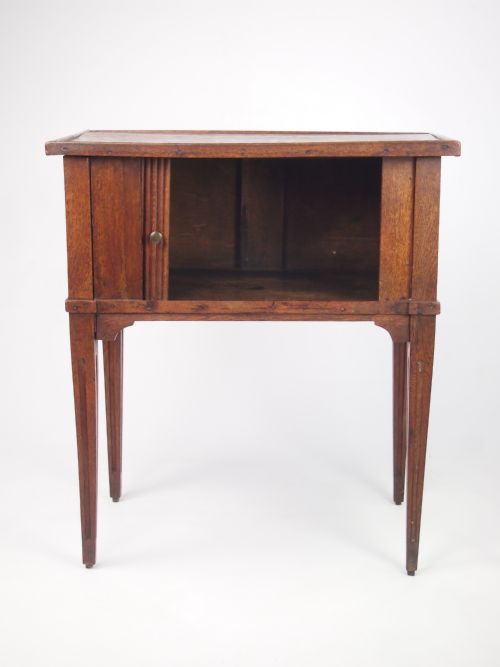 fig 1. Antique 18th Century Dutch Oak Bedside Table / Pot Cupboard