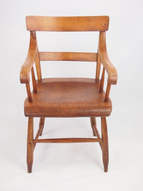 fig 1. Antique 19th Century Open Armchair / Kitchen Chair / Desk Chair
