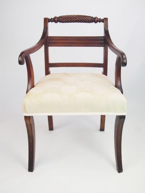 Antique Regency Open Armchair with Rope Twist Back