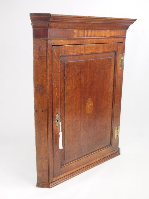 fig 1. Antique George III Oak Hanging Corner Cupboard