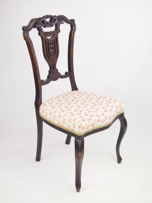 fig 1. Antique Edwardian Gothic Desk Chair