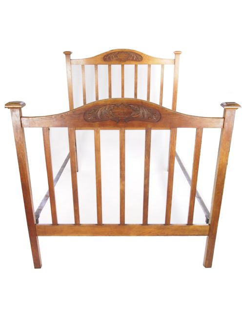 Antique Carved Oak Double Bed