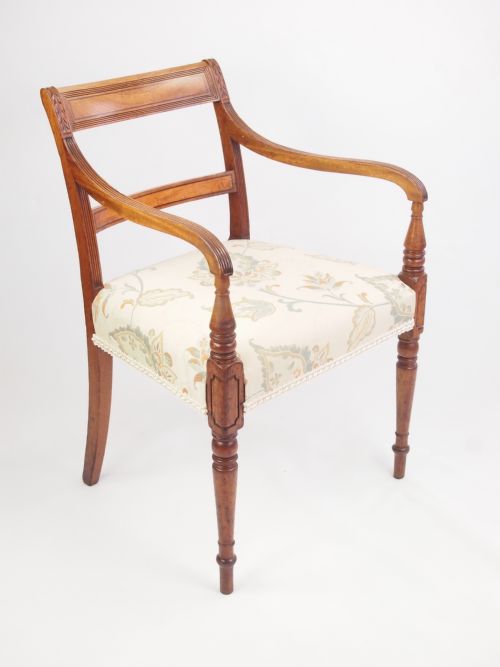 fig 1. Antique Regency Bar Back Armchair - Desk Chair Dining or Hall Chair