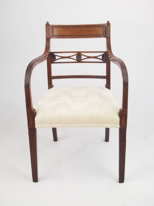 Antique Regency Armchair with Carved Backsplat - Carver Desk Chair