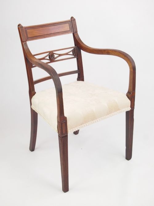 fig 1. Antique Regency Armchair With Carved Backsplat - Carver Desk Chair
