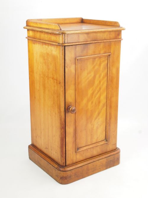 fig 1. Antique Victorian Satin Walnut Bedside Cabinet by Maple & Co