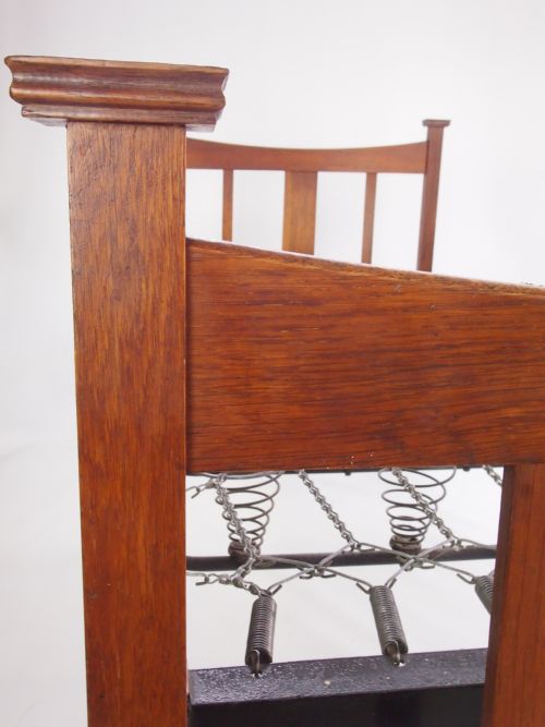 fig 1. Antique Edwardian Oak Arts & Crafts Single Bed