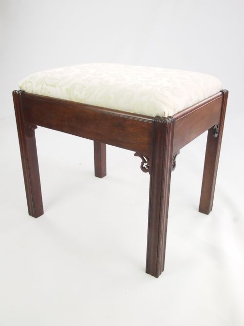 Antique George III Mahogany Stool - Georgian Stool