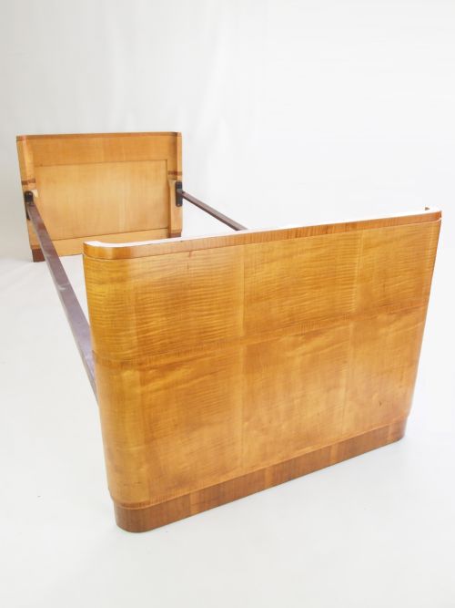 Art Deco Satin Walnut Single Bed