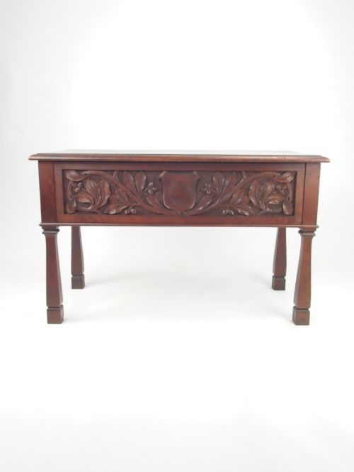 Fine Quality Antique Victorian Carved Chest / Coffer / Hall Table