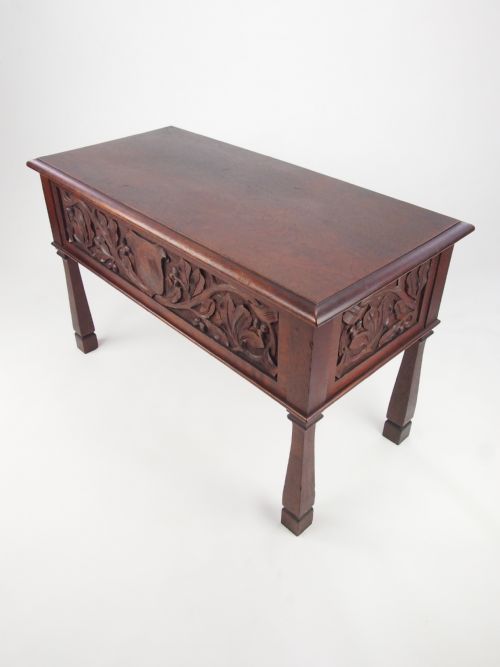 fig 1. Fine Quality Antique Victorian Carved Chest / Coffer / Hall Table