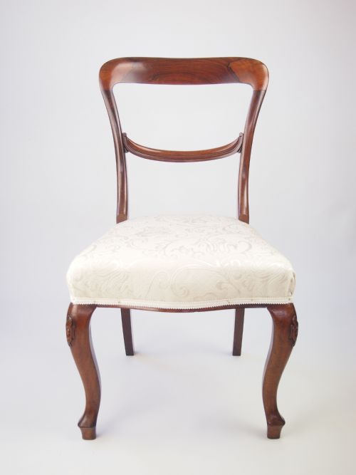 Antique Victorian Roswood Balloon Back Chair by J Kendell & Co