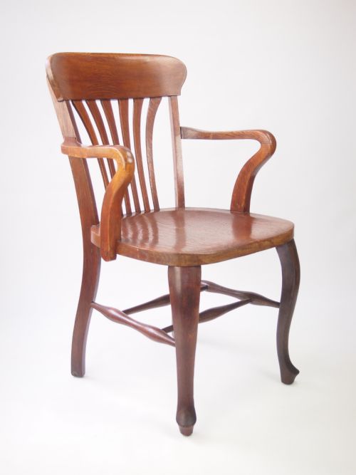 fig 1. Vintage Art Deco Oak Desk Chair