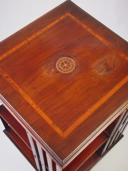 fig 1. Antique Edwardian Mahogany Revolving Bookcase