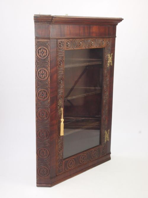 fig 1. Antique George III Corner Cupboard with Glazed Door / Georgian Cabinet