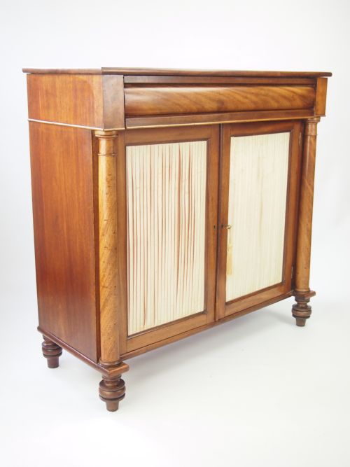 fig 1. Antique Regency Mahogany Side Cabinet / Hall Cupboard / Chiffonier Sideboard