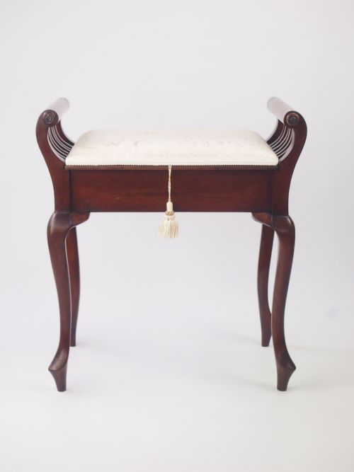 fig 1. Antique Edwardian Mahogany Piano Stool