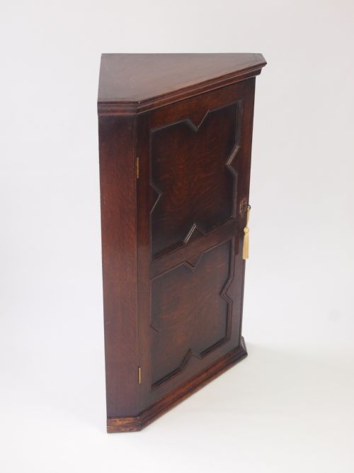 fig 1. Jacobean Revival Oak Corner Cupboard