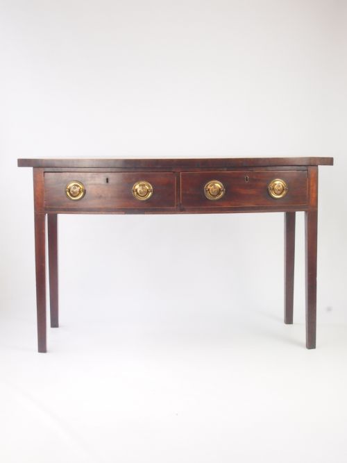 Antique Regency Mahogany Two Drawer Side Table / Georgian Hall Table