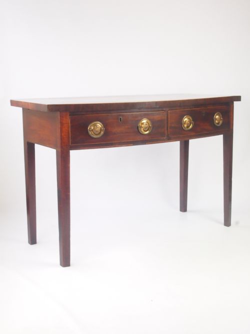 fig 1. Antique Regency Mahogany Two Drawer Side Table / Georgian Hall Table