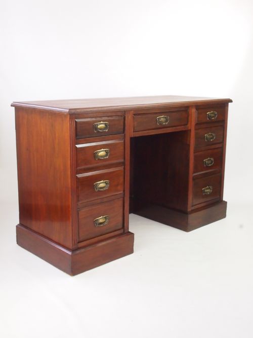 fig 1. Antique Victorian Walnut Kneehole Desk