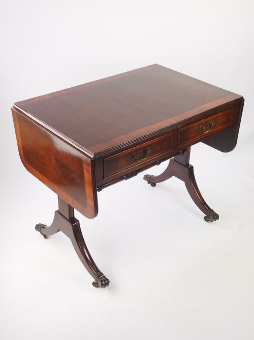 fig 1. Antique Edwardian Regency Revival Mahogany Sofa Table