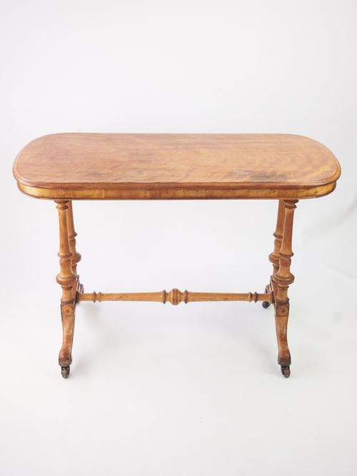 fig 1. Antique Victorian Satin Walnut Hall Table